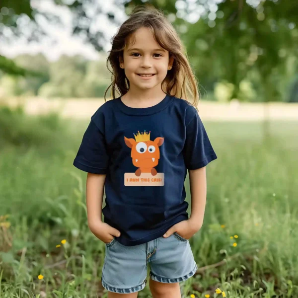 i run this crib child t-shirt mockup