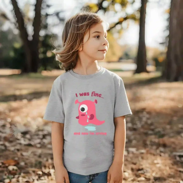 i was fine kids t-shirt mockup