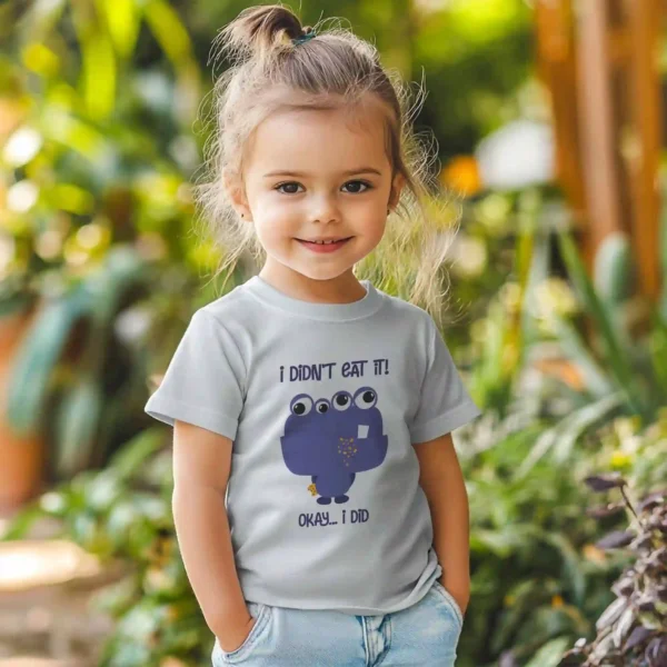 funny toddler t-shirt sayings I din't eat it mockup