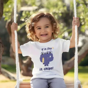 If it fits it chips toddler t-shirt mockup