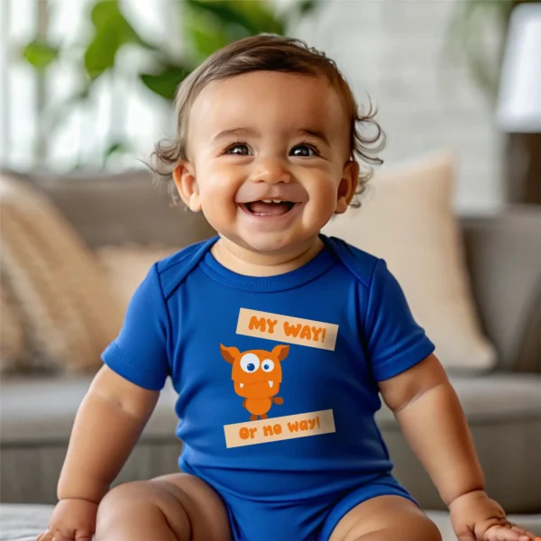 My way or no way baby bodysuit mockup