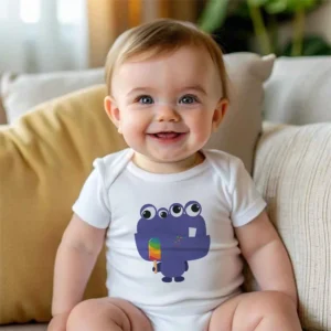 Rainbow Popsicle Monster Baby Bodysuit mockup