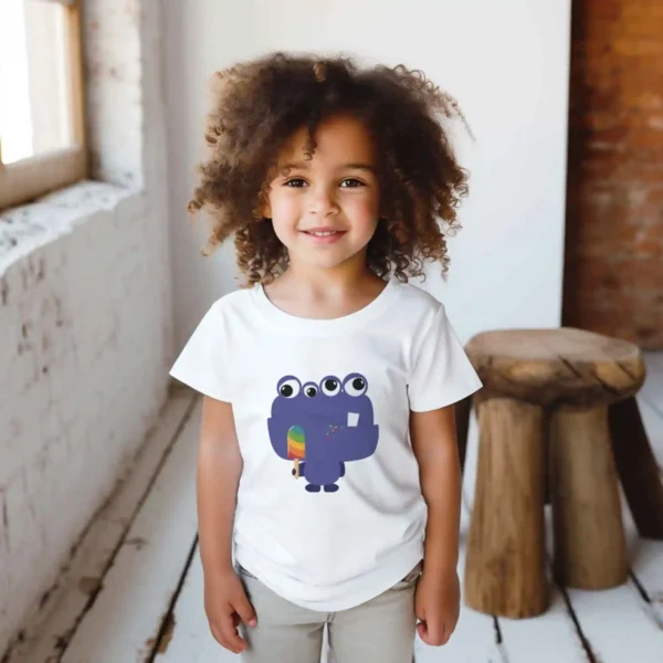 Rainbow Popsicle Monster Kids T-Shirt mockup