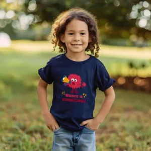 funny slogan youth t-shirt Silence is suspicious mockup