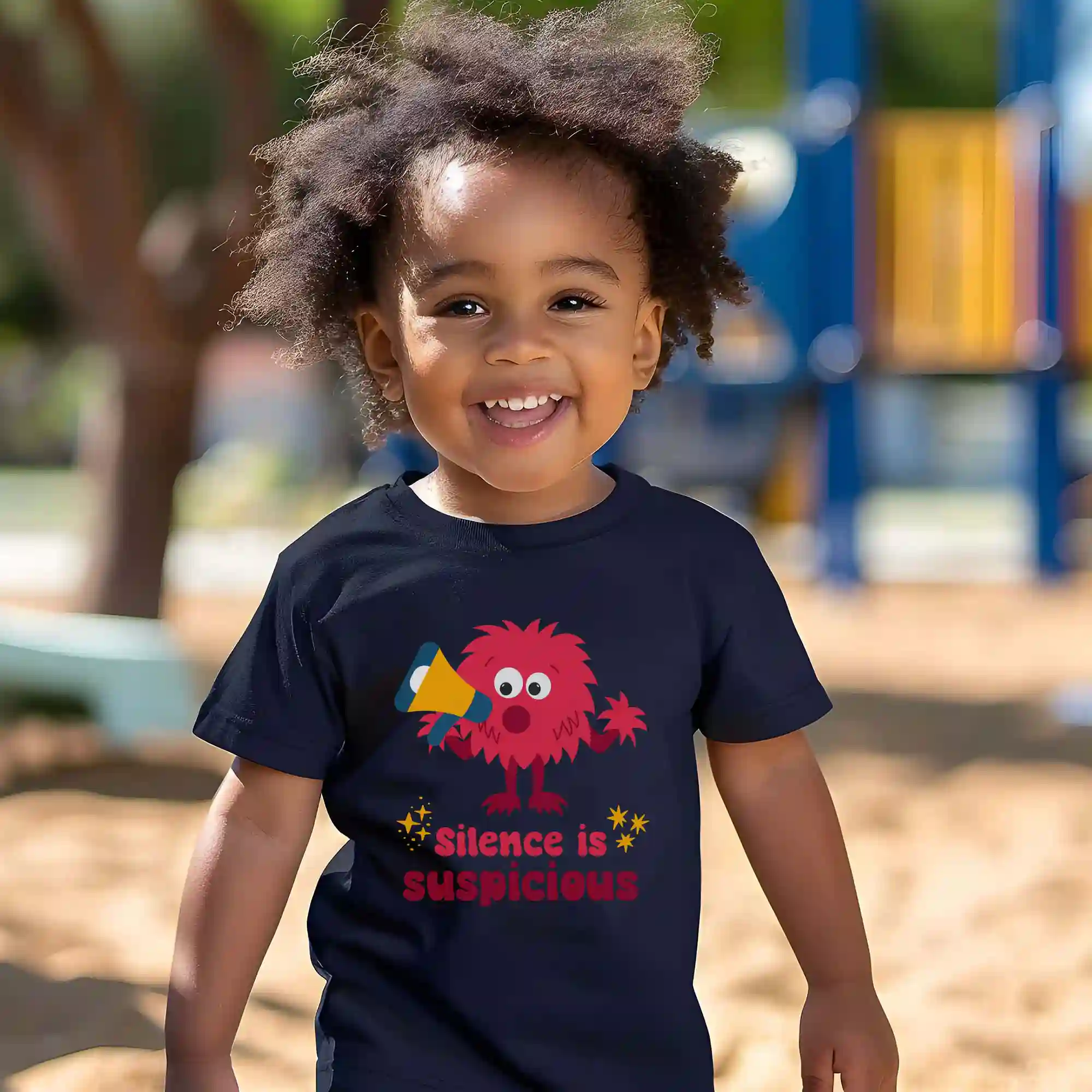 Funny Slogan Toddler T-Shirt Silence is suspicious mockup