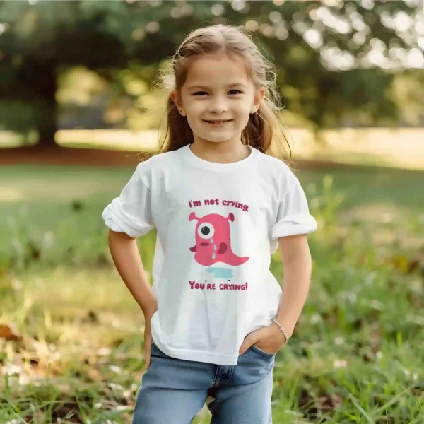 you’re crying! kids t-shirt mockup