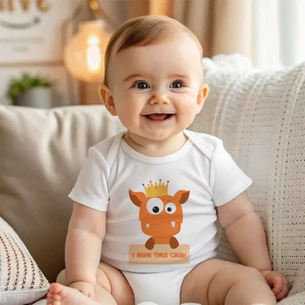 i run this crib baby bodysuit mockup